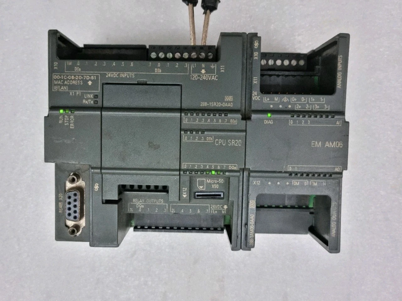 Used Working Siemens CPU SR20 6ES7288-1SR20-0AA0 With EM AM06 6ES7288-3AM06-0AA0